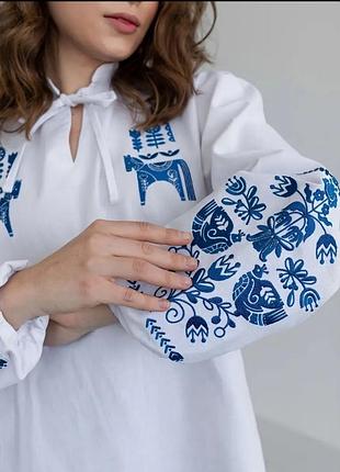 Нова вишита бавовняна блуза р.l (на м/l)