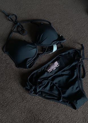 Роздільний купальник victoria's secret чорний на зав'язках