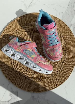 Легкі кросівки для дівчинки 29р текстильні кросівки skechers 29р кросівки що світяться для дівкинки стильні кросівки на липучку
