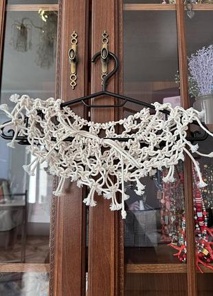 Комірець макраме молочний