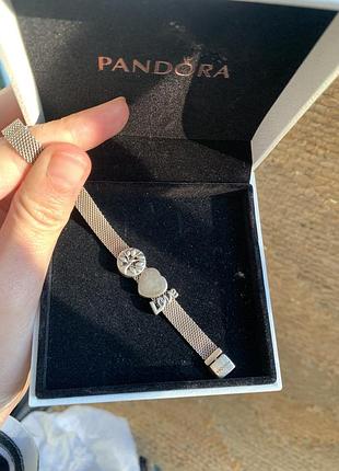 Браслет для жінок pandora срібний з шармами, 17.5 см