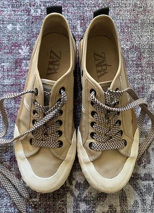 Кеди жіночі zara бежеві, розмір 37