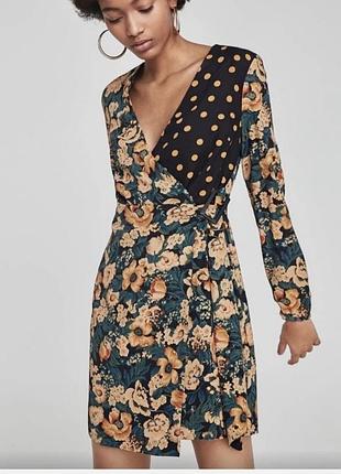 Красивое стильное качественное платье на запах zara