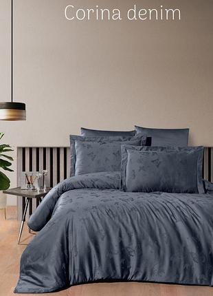Постільна білизна issi home сатин жакард люкс євро corina denim