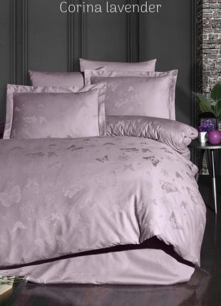 Постільна білизна issi home сатин жакард люкс євро corina lavender