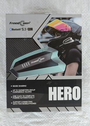 Беспроводная мотогарнитура (интеркома) freedconn hero с поддержкой bluetooth 5.1 + edr