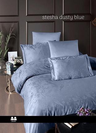 Постільна білизна issi home сатин жакард люкс євро stesha blue