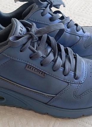 Женственные кроссовки skechers street uno - galactic gal в синем металлике размер 38