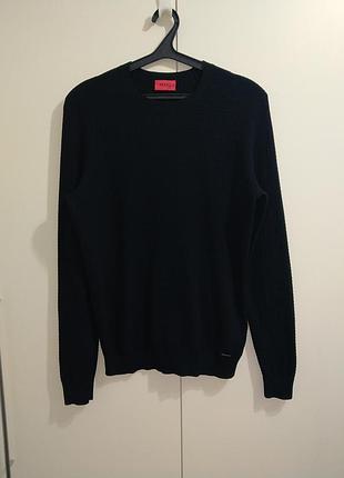 Джемпер hugo хлопок черный цвет hugo boss gant massimo dutti levis