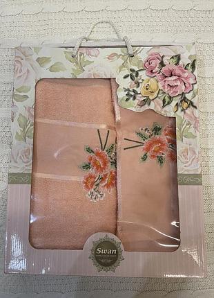 Рушники swan подарунковий набір 50*90, 70*140 см