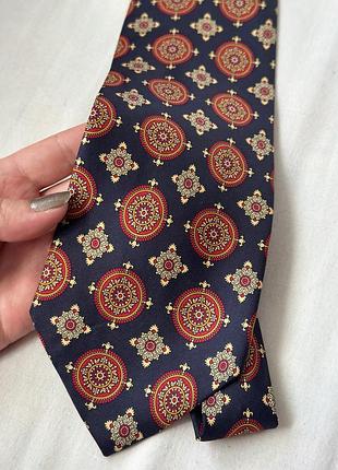 Італійська шовкова краватка (made in italy) / вінтажна краватка з бароковим візерунком