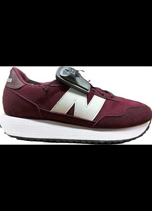 Чоловіча оригінальна модель кросівок new balance 237 у бордовому забарвленні. розмір:42;44