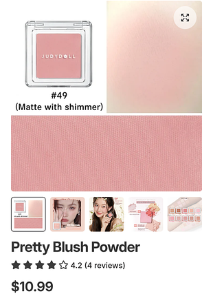 Judydoll румяна 49 сухие матовые компактные корейские китайские c beauty k beauty розовые нюдовые беж vegan веган