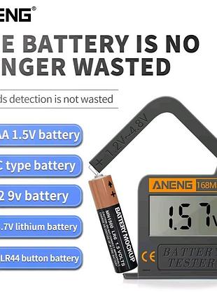 Тестер батарейок і акумуляторів цифровий aneng 168max (для aa, aaa, c, d, 18650, 9v)