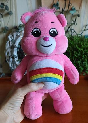 Оригінальне м'яке ведмежа care bears cheer bear рожеве з веселкою basic fun