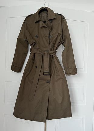 Довгий бавовняний тренч zara