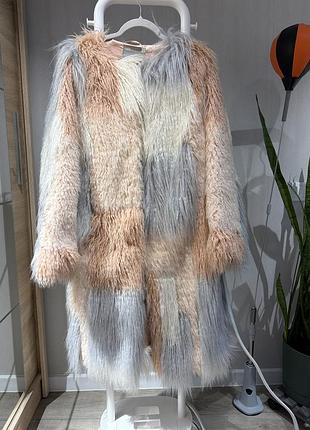 Жіноча шуба asos зі штучного хутра лами, різнокольорова