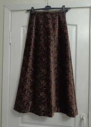 Vintage. юбка макси, бархат, хлопок.
