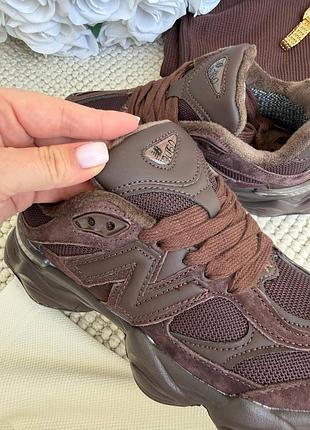 New balance 9060 chocolate brown термо 4