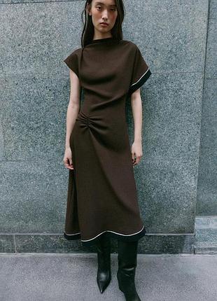 Сукня жіноча коричнева асиметрична zara new