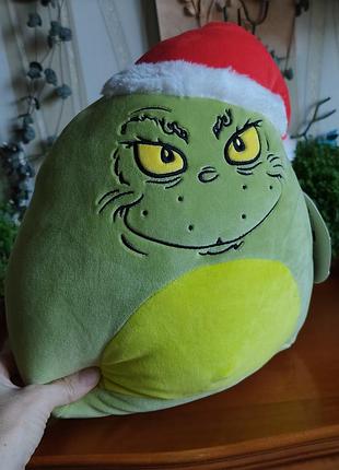 Оригинальная мягкая игрушка антистресс squishmallows гренч в новогоднем колпаке (the grinch santa) 2