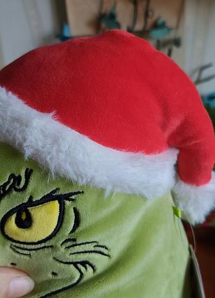 Оригинальная мягкая игрушка антистресс squishmallows гренч в новогоднем колпаке (the grinch santa) 4