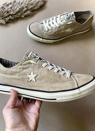 Кеди чоловічі converse one star 42,5 розмір устілка 27.5 см | бежеві текстильні