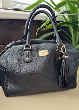 Шкіряна чорна сумка michael kors