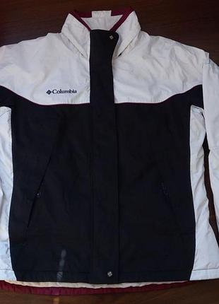 Куртка-зимняя теплая columbia (размер l) – бело-черная