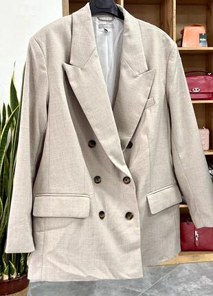 Мужской пиджак h&amp;m бежевого цвета, размер l (арт. 02269)