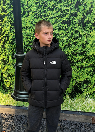 Пуховик для хлопчиків the north face зимовий чорний розміри 140 146 152 158 164 170
