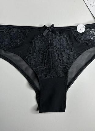 Трусики бразиліани мереживні з сіточкою hunkemoller - чорні , рр s, m, l, xl