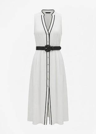 Плаття zara біле, розмір s, довжина 125 см , довге