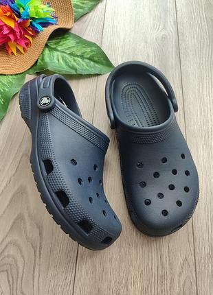 Темно-синие сабо crocs classic clog m8 w10 кроксы 40-41
