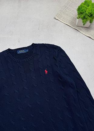 Вязаний светр чоловічий polo ralph lauren оригінал преміальний в косичку кофта джемпер