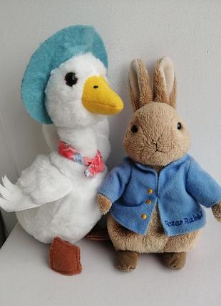 Кролик пітер гусочка ty beanie babies м'яка іграшка peter rabbit кролик петрик beatrix potter