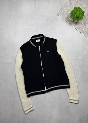 Вовняний зіп светр lacoste оригінал унісекс жіночий шерстяна кофта