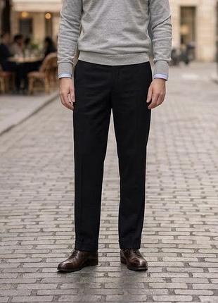 Шерстяные винтажные брюки hugo boss (100% schurwolle virgin wool), размер 52 (l/xl)