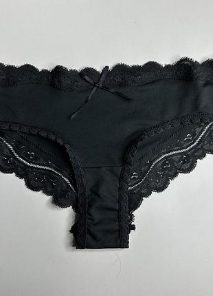 Трусики гладкі з мереживом hunkemoller - чорні , рр s