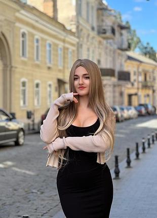 Перука блонд, пряма, для жінок 6