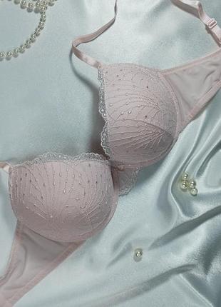 75c / 34c нежный чувственный розовый бюстгальтер пуш ап для глубокого декольте f&amp;f