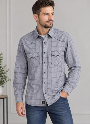 Сорочка чоловіча у клітинку на кнопках jack & jones
