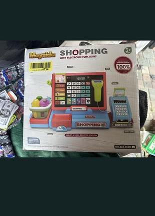 Детский кассовый аппарат с сканером maysida shopping cash register (игрушечный магазин)