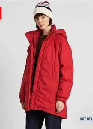 Пухова куртка вільного крою з капюшоном uniqlo