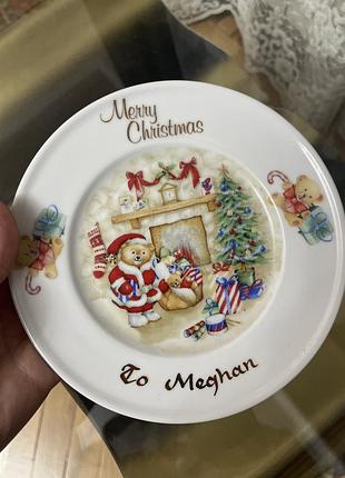 Тарілка декоративна новорічна merry christmas to meghan
