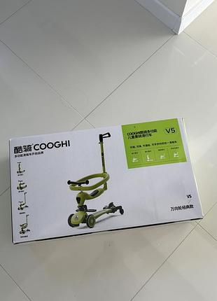Дитячий самокат cooghi v5 classic, зелений, новий