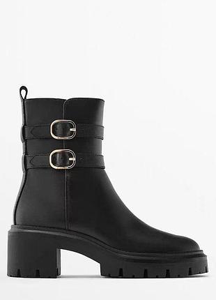 Черевики ботильйони жіночі massimo dutti шкіряні