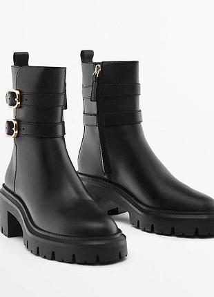 Черевики ботильйони жіночі massimo dutti шкіряні 2