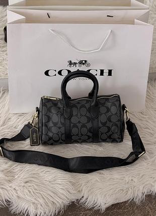 Женская сумка coach compass bag 25 crossbody in signature черный