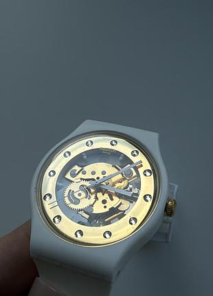 Наручний годинник swatch skeleton білий